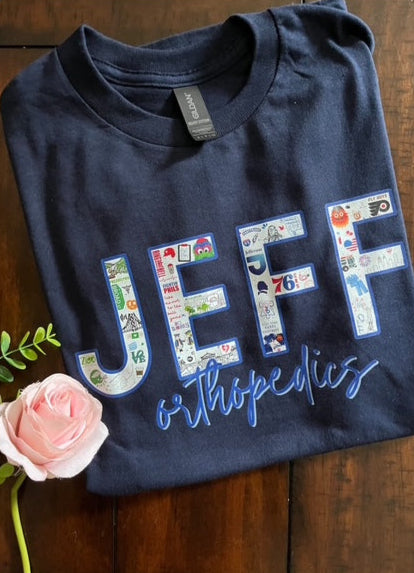 Philly Sports Health Care shirts for JEFF Orthopedics