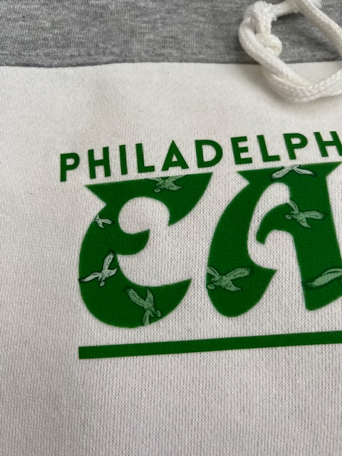 Grey and White Adult Eagles Hoodie