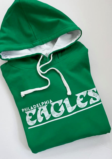 Green and White Hooded Eagles Hoodie