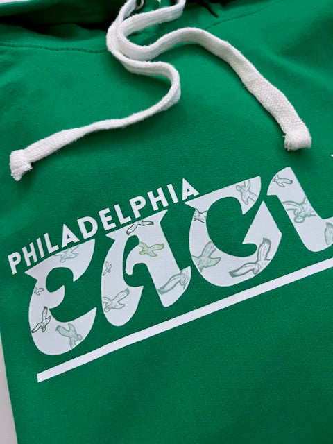 Green and White Hooded Eagles Hoodie