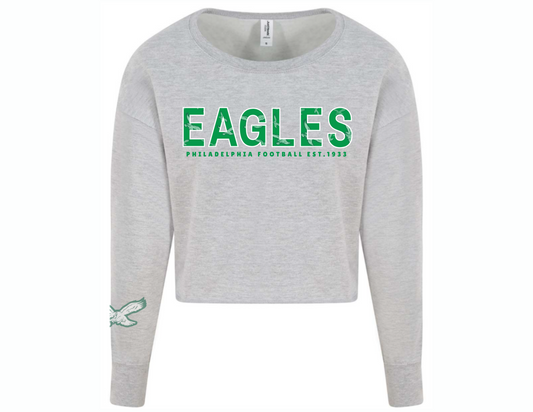 Women's Cropped Eagles Sweatshirt Grey